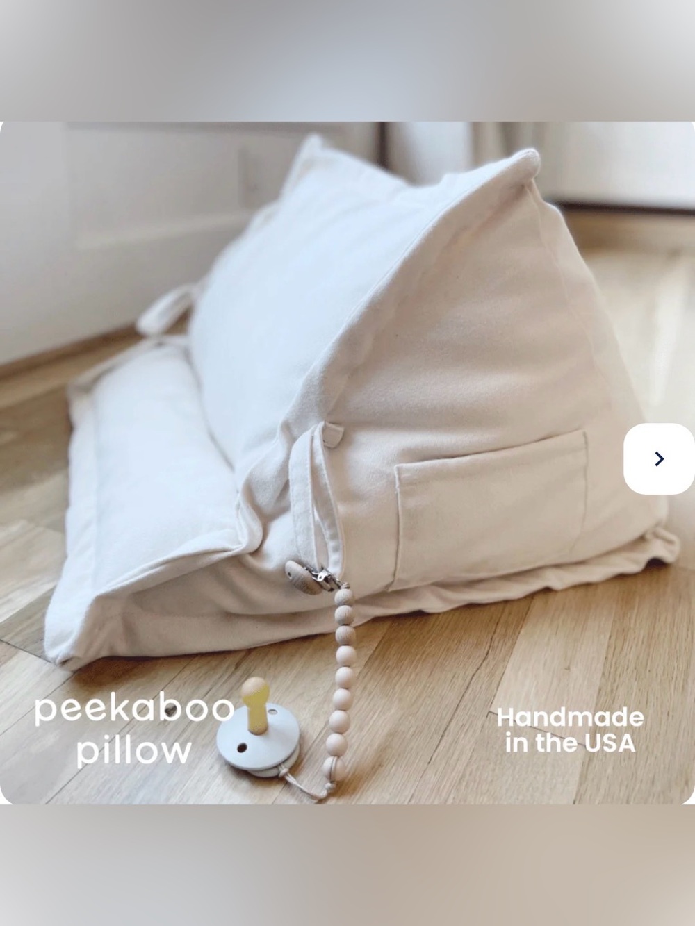 Peekaboo Pillow Original Organic Cotton Baby Nursing & Tummy Time Pillow